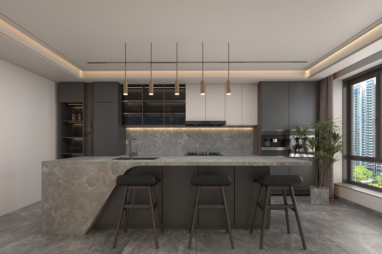 WSP Stone 9033М Шторм Кварцевый агломерат