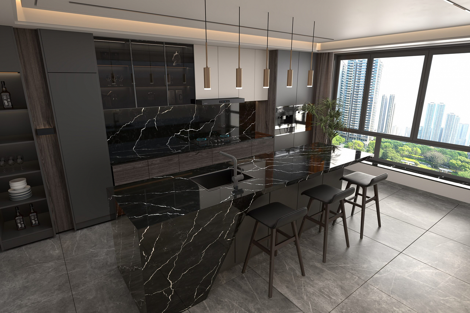 WSP Stone 9044 Космос Кварцевый агломерат