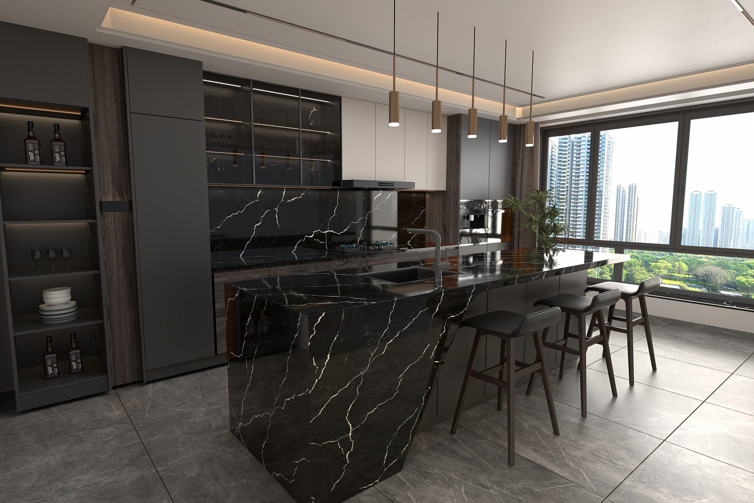 WSP Stone 9044 Космос Кварцевый агломерат